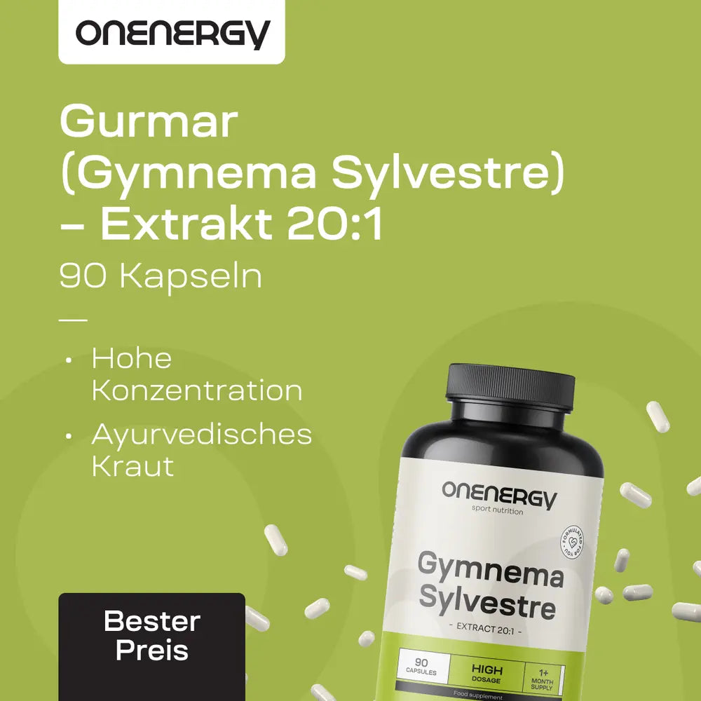OnEnergy | Gurmar (Gymnema Sylvestre) – Extrakt 20:1 - 90 Kapseln