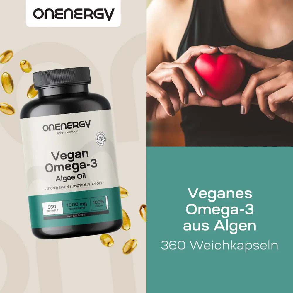 OnEnergy | Veganes Omega-3 aus Algen 1000 mg - 360 Weichkapseln