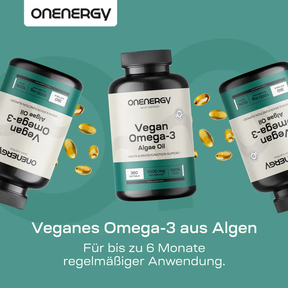 OnEnergy | Veganes Omega-3 aus Algen 1000 mg - 360 Weichkapseln