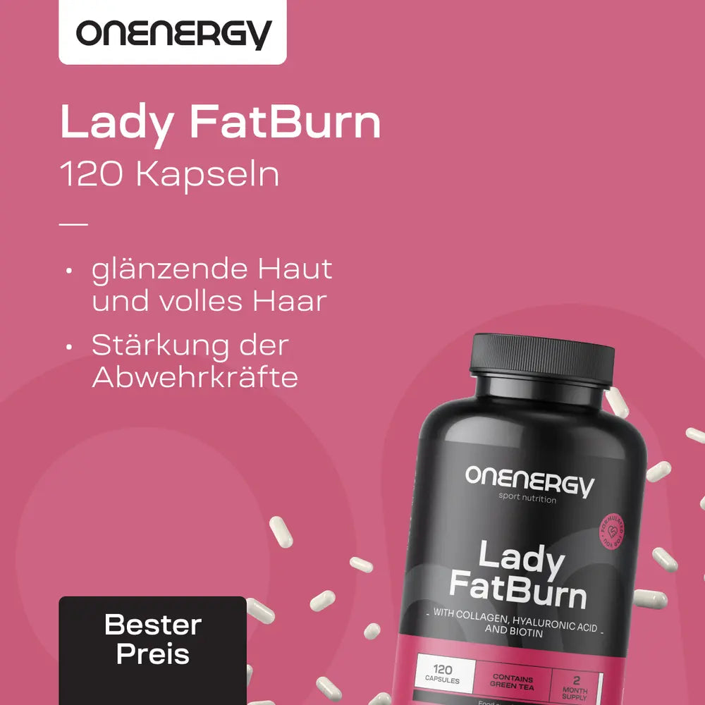 OnEnergy | Lady FatBurn zur Unterstützung der weiblichen Schönheit - 120 Kapseln