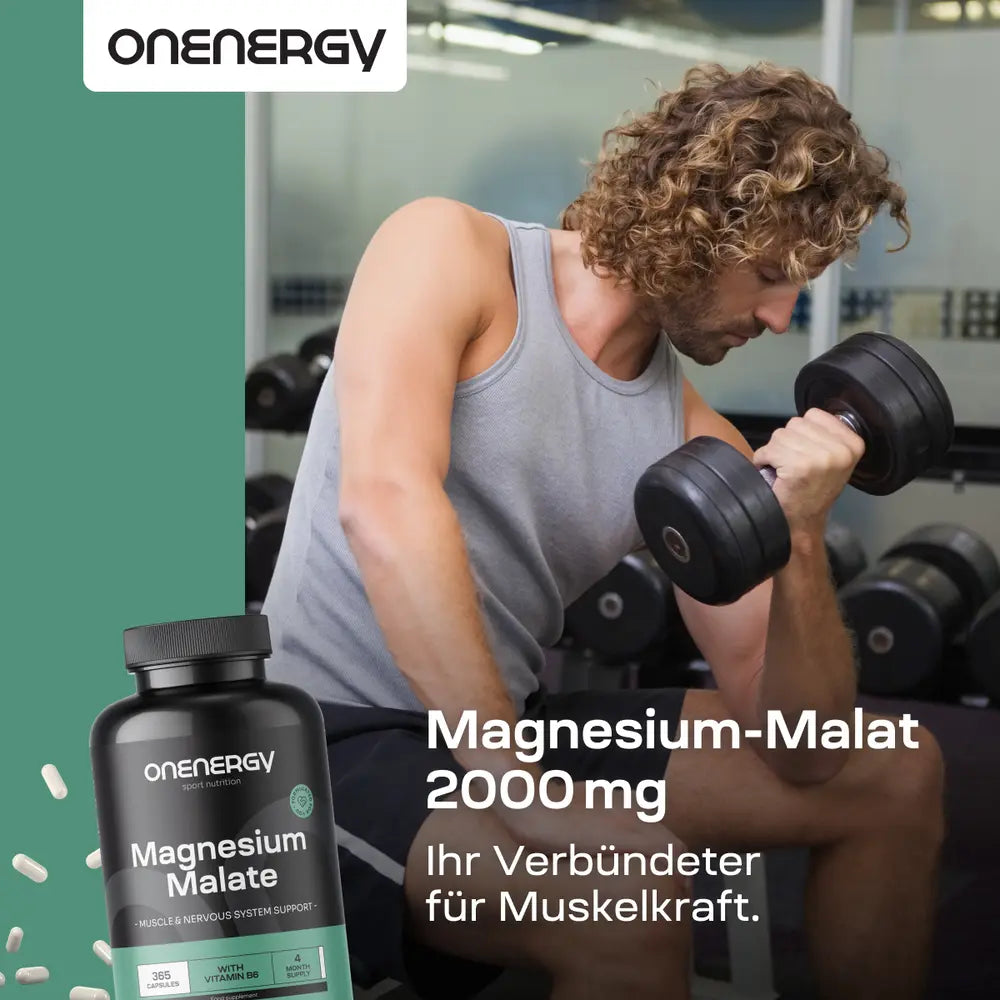 OnEnergy | Magnesium-Malat 2000 mg - 365 Kapseln