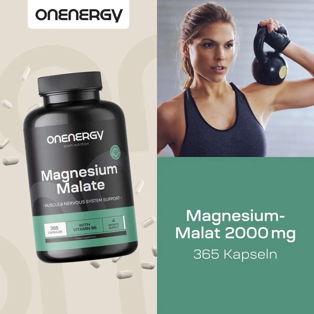 OnEnergy | Magnesium-Malat 2000 mg - 365 Kapseln