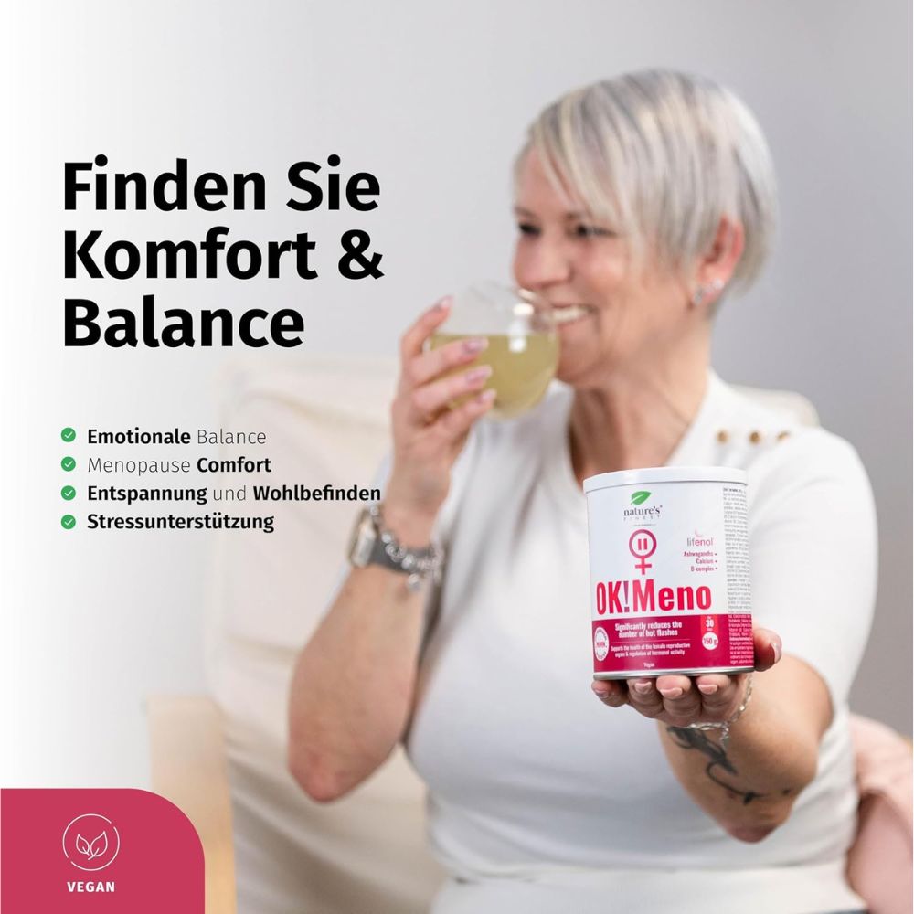 Nature's Finest | OK!Meno – Menopause-Komplex mit Lifenol®, Ashwagandha & B-Vitaminen – 150 g