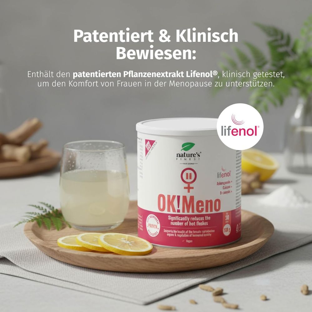 Nature's Finest | OK!Meno – Menopause-Komplex mit Lifenol®, Ashwagandha & B-Vitaminen – 150 g