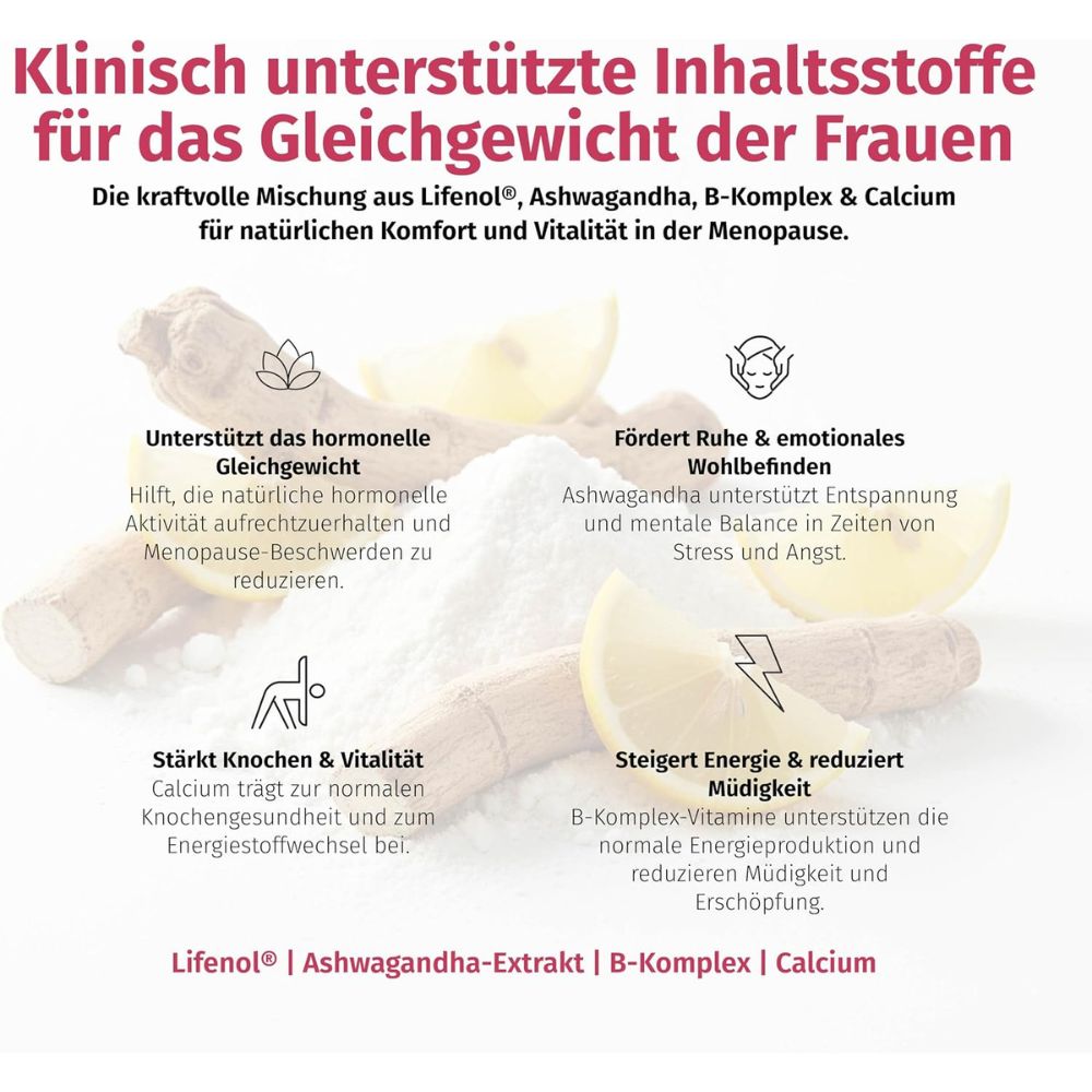 Nature's Finest | OK!Meno – Menopause-Komplex mit Lifenol®, Ashwagandha & B-Vitaminen – 150 g