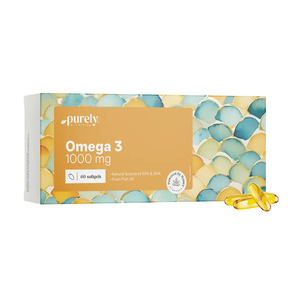 Purely | Omega-3 1000 mg – aus Fischöl - 60 Weichkapseln