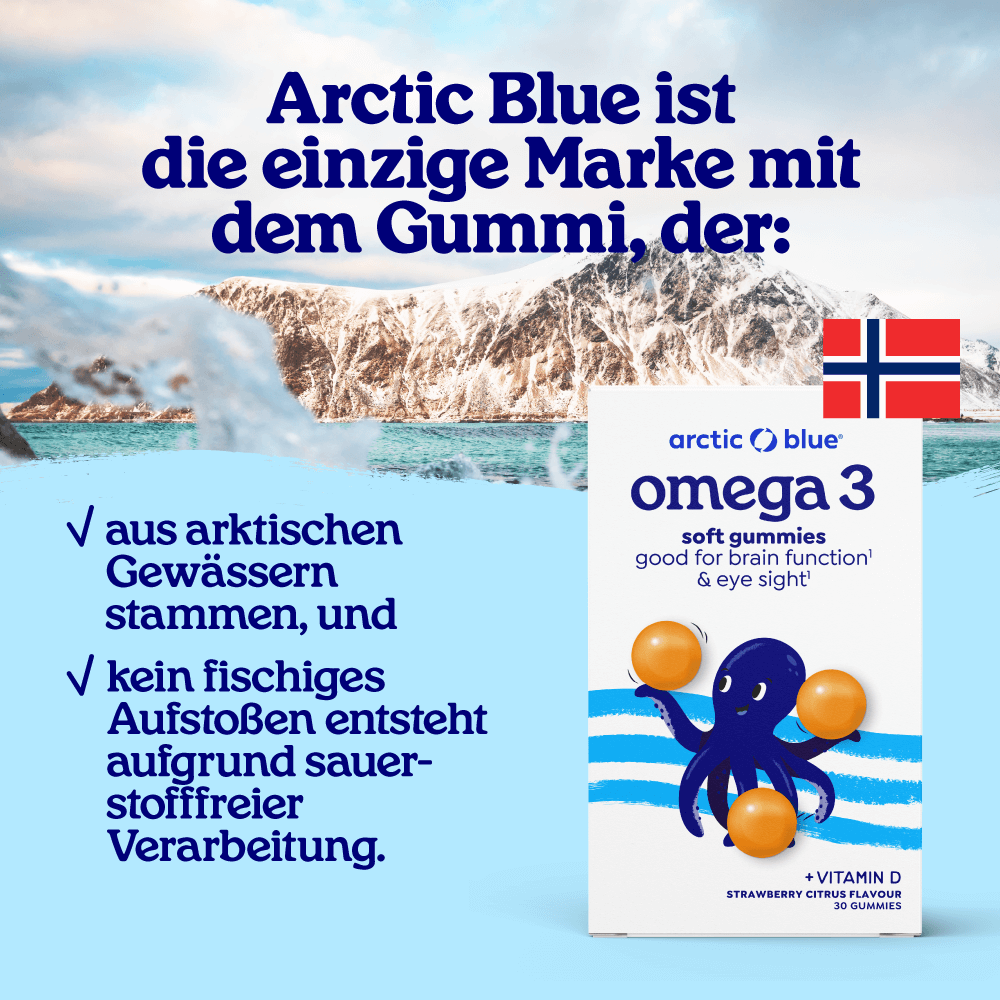 Arctic Blue | Omega-3-Gummis DHA + EPA mit Vitamin D3 - MSC (30 Gummibärchen)