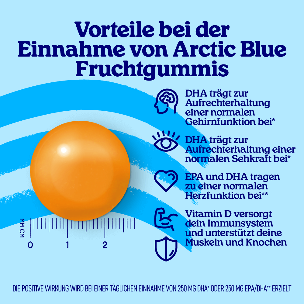 Arctic Blue | Omega-3-Gummis DHA + EPA mit Vitamin D3 - MSC (30 Gummibärchen)