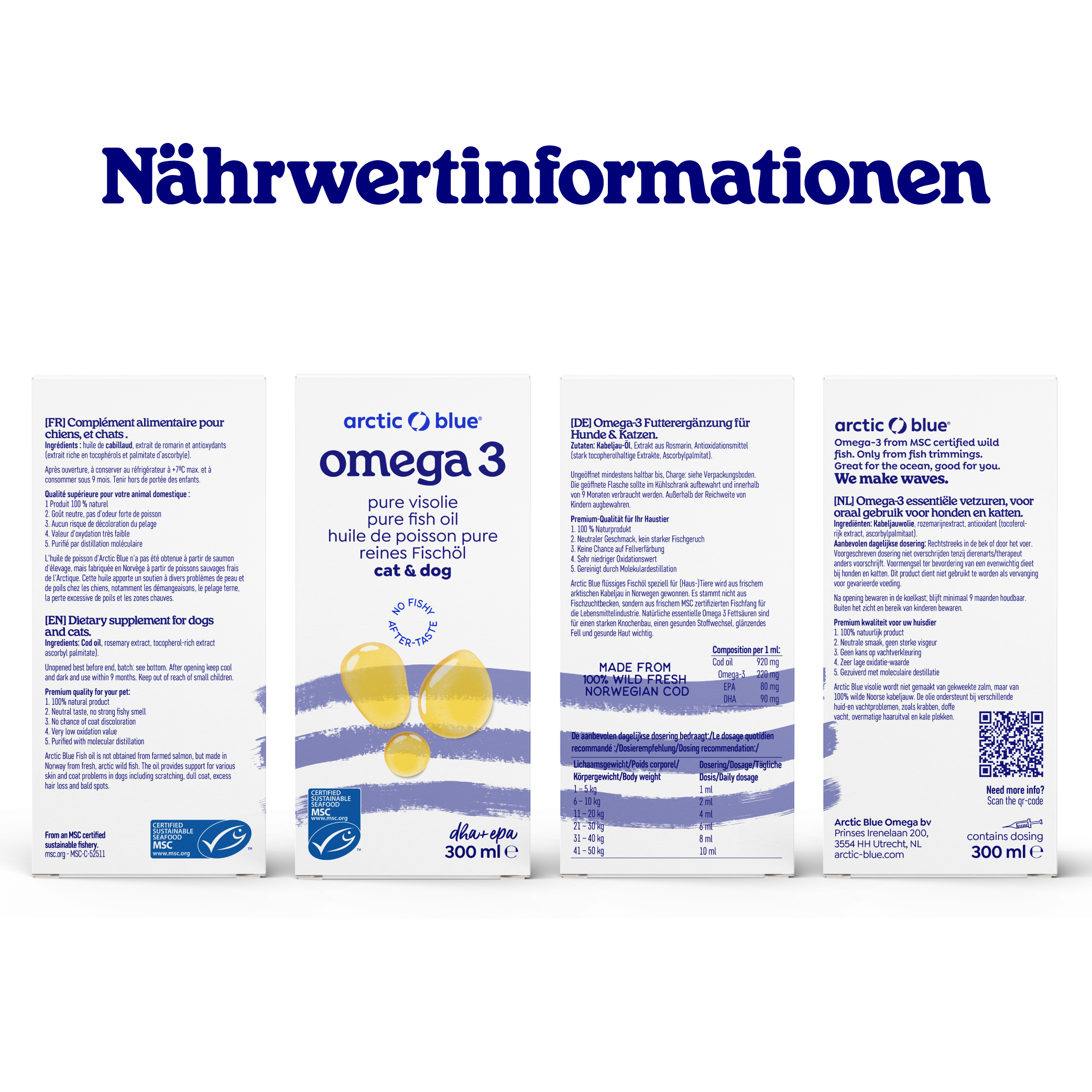 Arctic Blue Omega 3 Fischöl für Hunde & Katzen