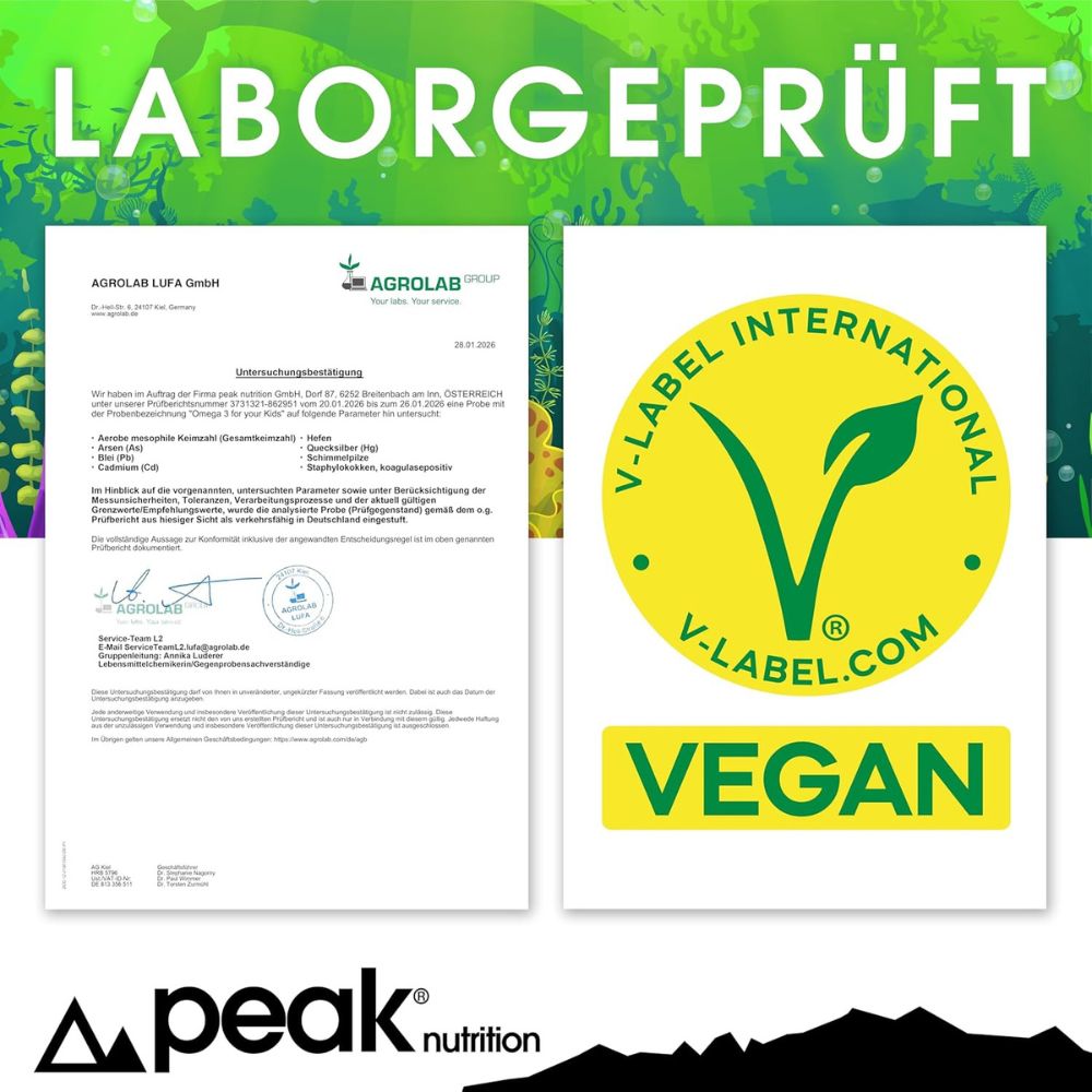 peak nutrition | Omega 3 for your Kids Multivitamin Tropfen für Kinder mit DHA + EPA - 20 ml