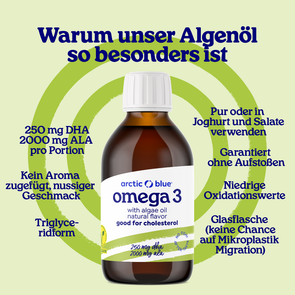 Arctic Blue | Omega 3 mit Algenöl und Leinsamenöl - 150 ml