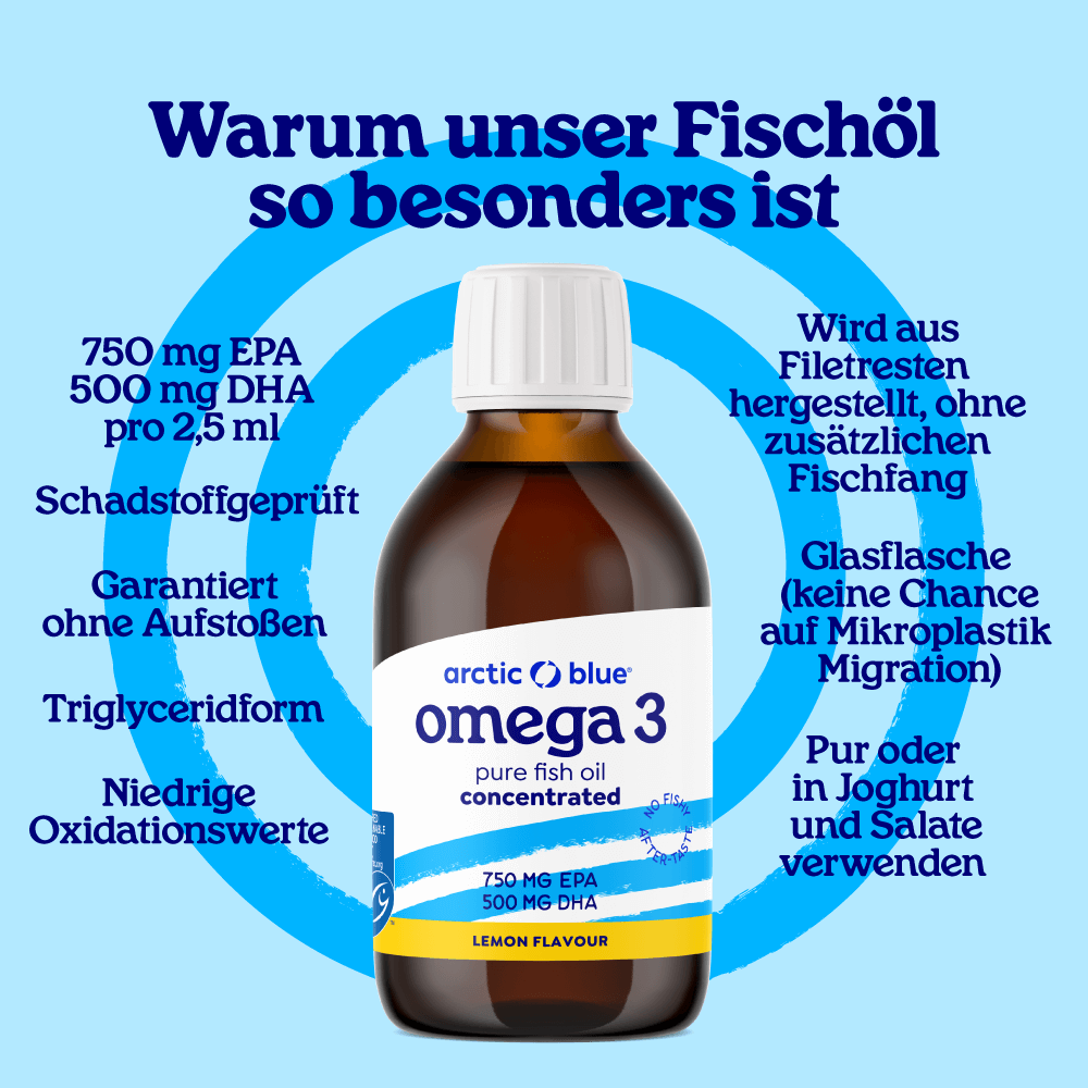 Arctic Blue | Omega 3 Fischöl DHA EPA - 100% Konzentrat - 150 ml