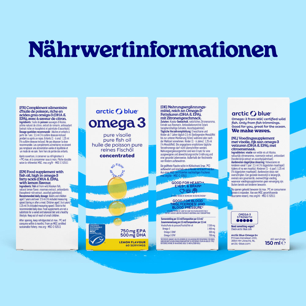 Arctic Blue | Omega 3 Fischöl DHA EPA - 100% Konzentrat - 150 ml
