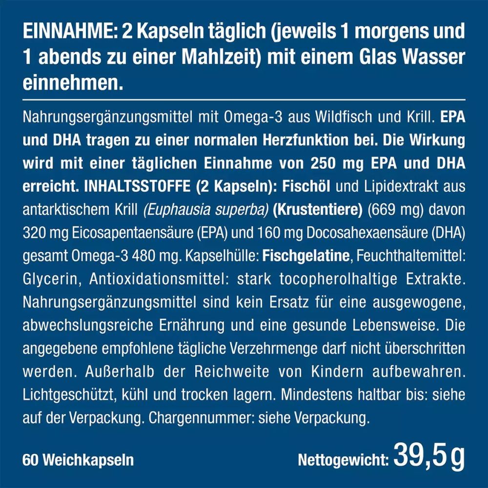 Nutrimea | Omega 3 von Fisch- und Krillöl - 60 Kapseln