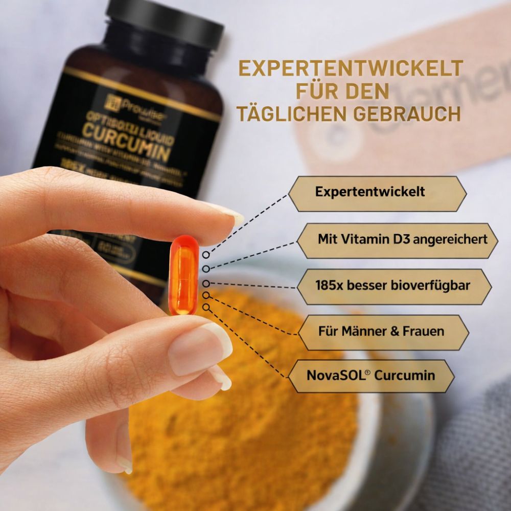 Prowise Healthcare | Optisorb flüssiges Curcumin mit Vitamin D – 60 Kapseln