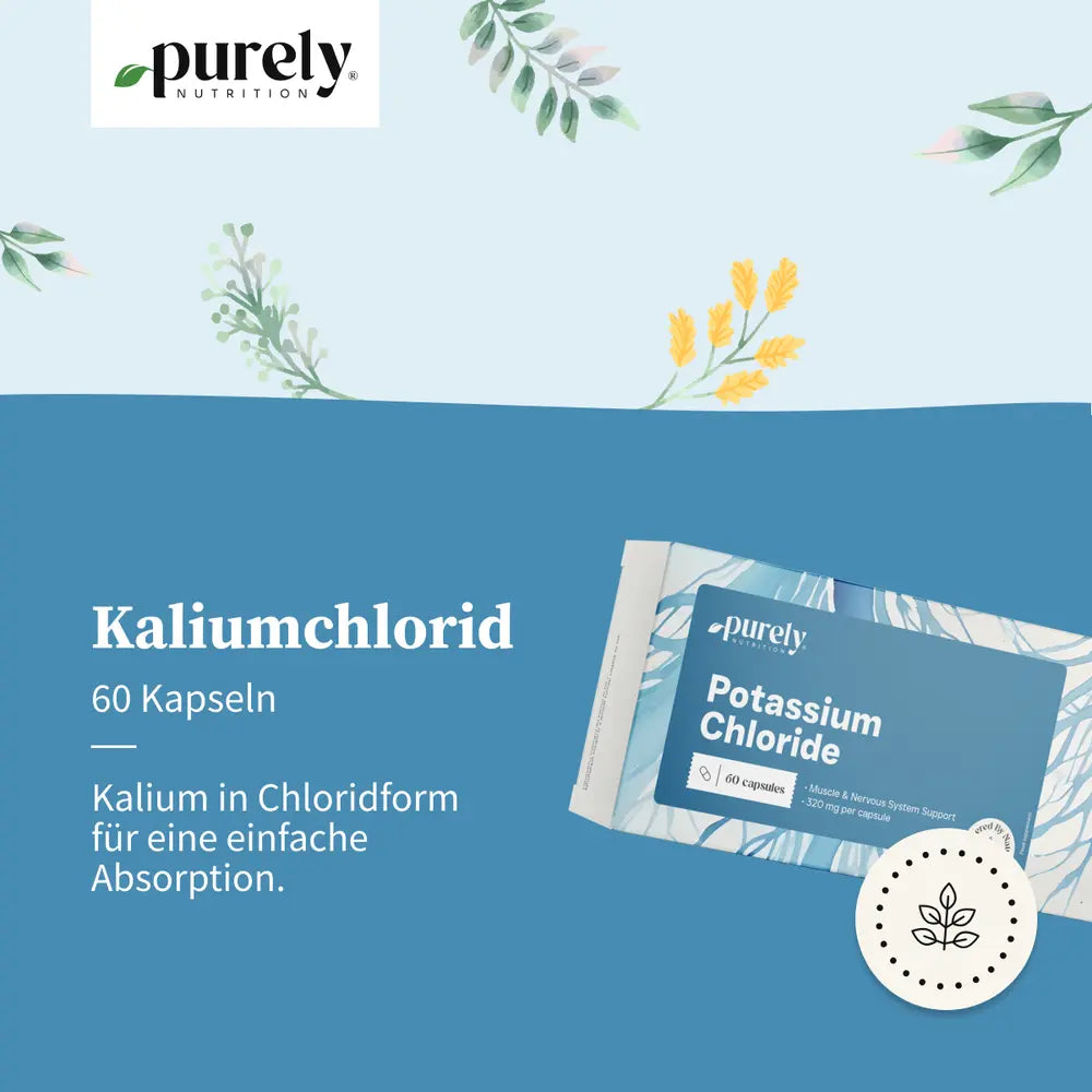 Purely | Potassium Chloride für die Körperliche Vitalität - 60 Kapseln