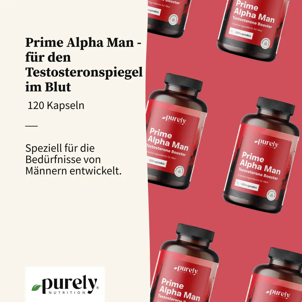 Purely | Prime Alpha Man - für einen optimalen Testosteronspiegel im Blut - 120 Kapseln