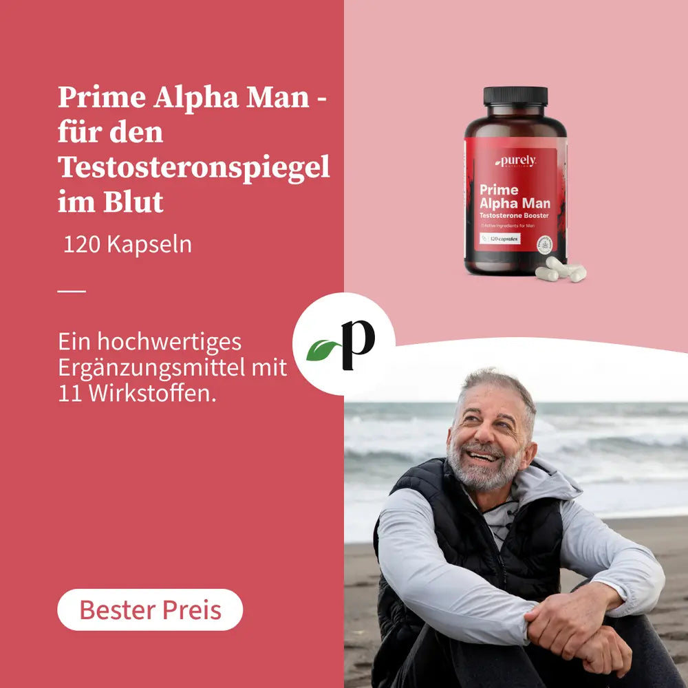 Purely | Prime Alpha Man - für einen optimalen Testosteronspiegel im Blut - 120 Kapseln