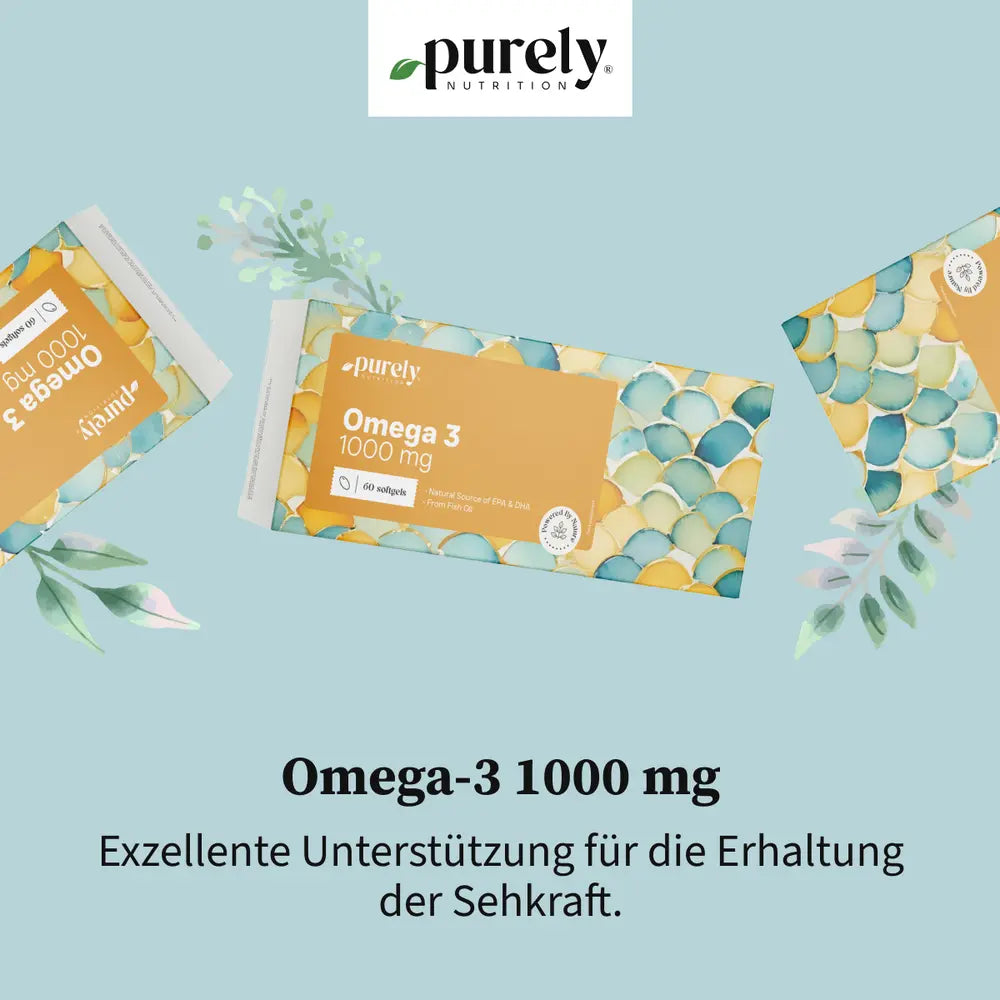 Purely | Omega-3 1000 mg – aus Fischöl - 60 Weichkapseln