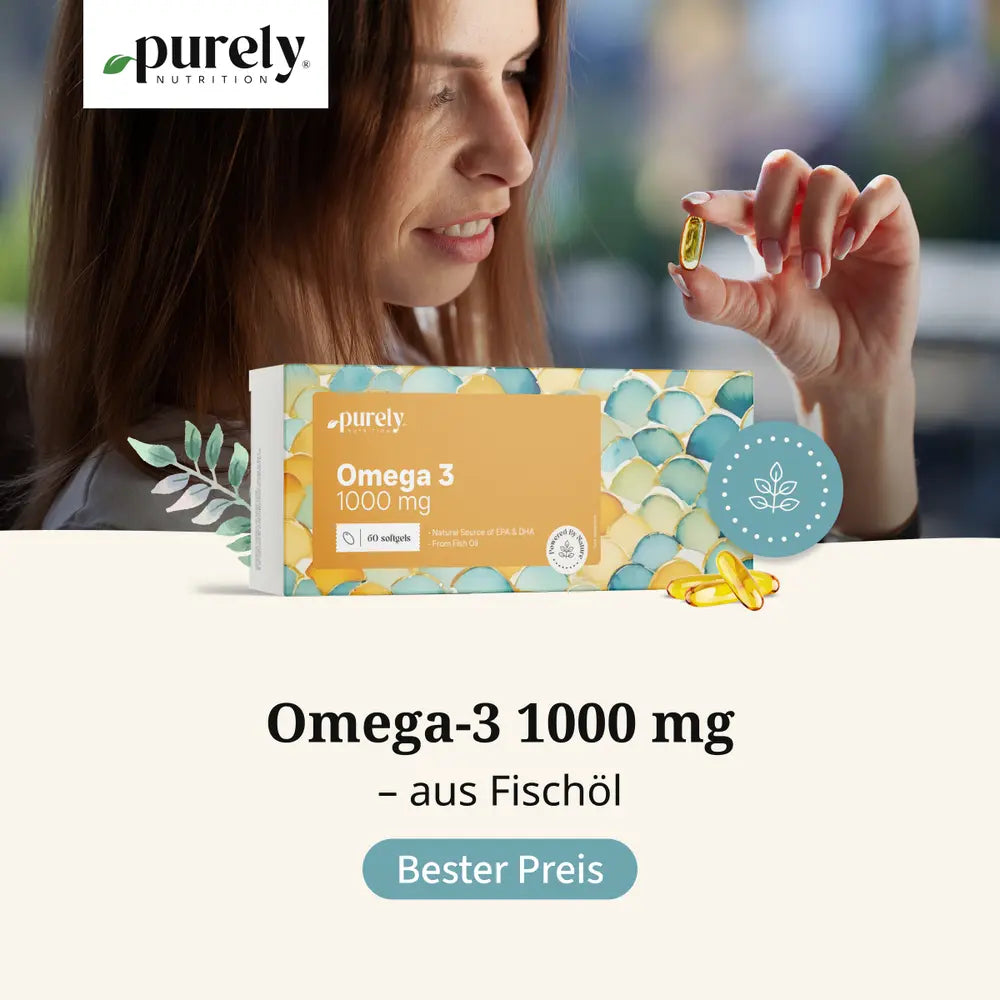 Purely | Omega-3 1000 mg – aus Fischöl - 60 Weichkapseln