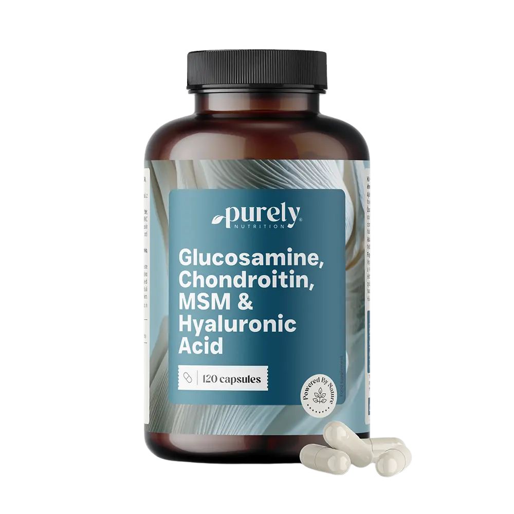 Purely | Glucosamin, Chondroitin, MSM und Hyaluronsäure - 120 Kapseln
