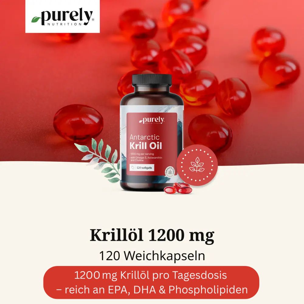 Purely | Krillöl 1200 mg für Herz und Leber - 120 Weichkapseln