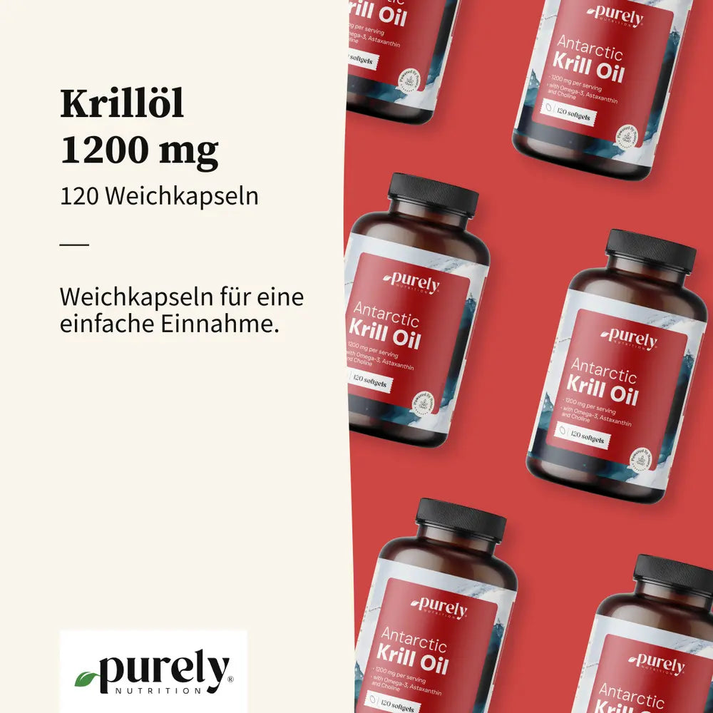 Purely | Krillöl 1200 mg für Herz und Leber - 120 Weichkapseln