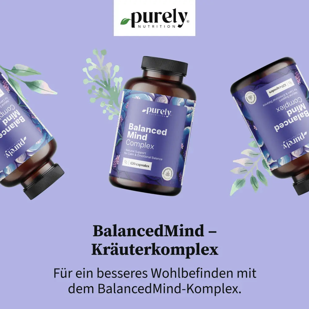 Purely | BalancedMind – Kräuterkomplex für Ruhe und inneres Gleichgewicht - 120 Kapseln