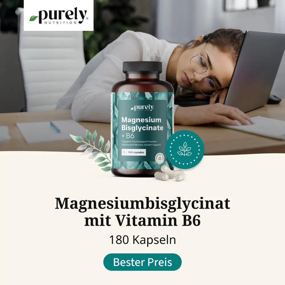 Purely | Magnesiumbisglycinat mit Vitamin B6 - 180 Kapseln