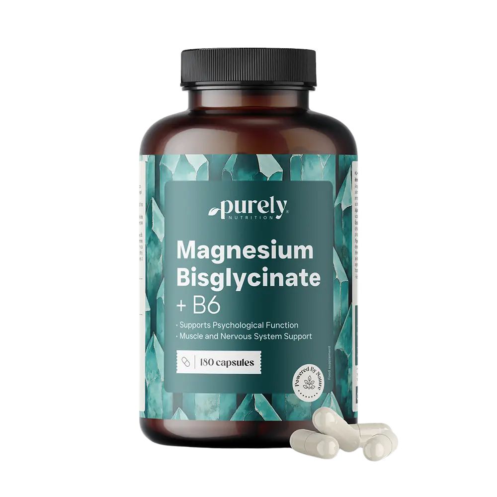 Purely | Magnesiumbisglycinat mit Vitamin B6 - 180 Kapseln