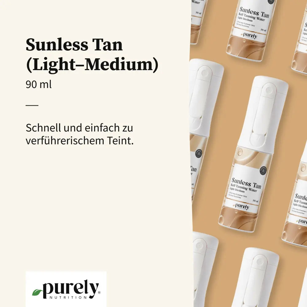 Purely Cosmetics® | Sunless Tan – Selbstbräunungsspray für den Körper (Light–Medium) - 90 ml