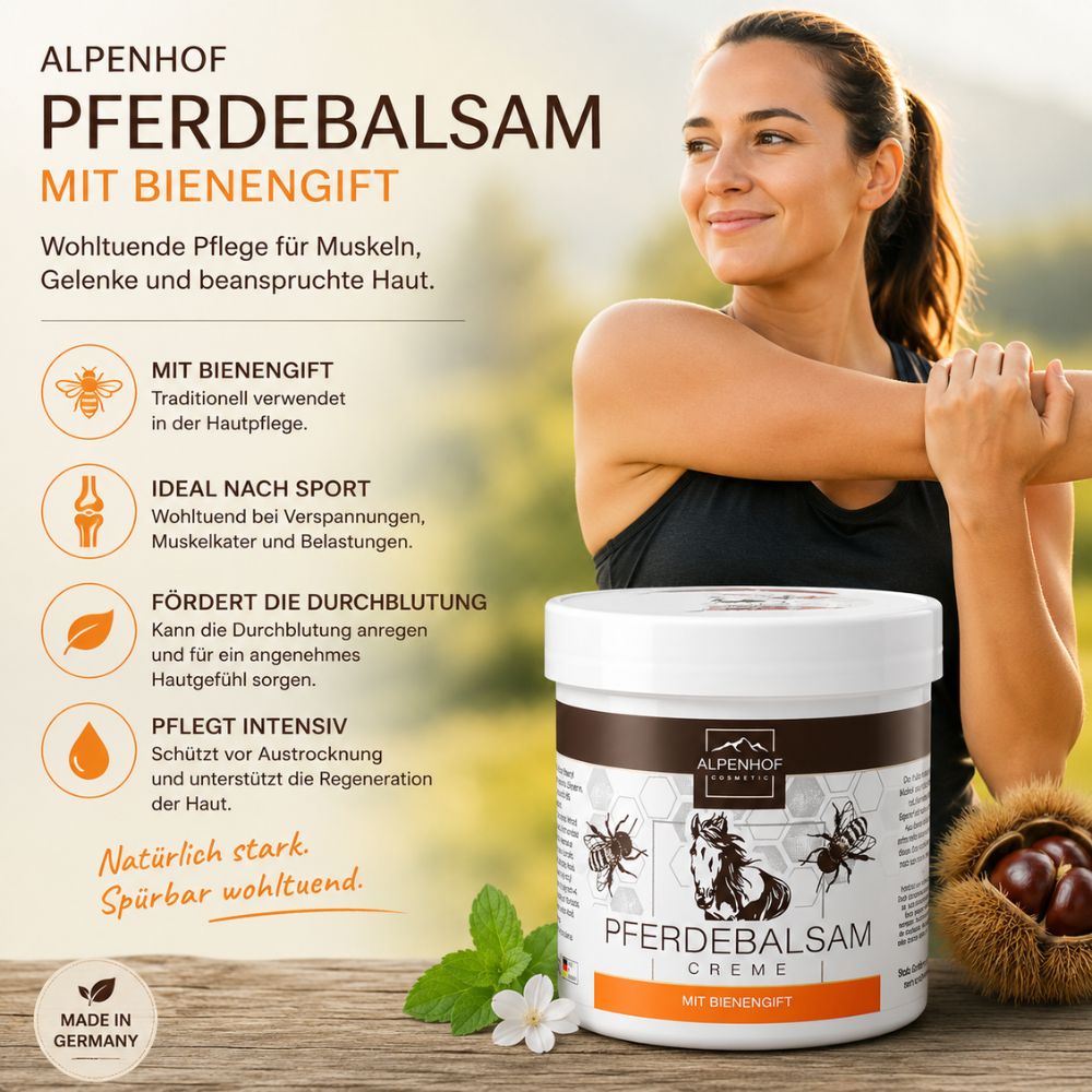 Alpenhof | Pferdebalsam mit Bienengift für Muskeln, Gelenke & Rücken - 250ml