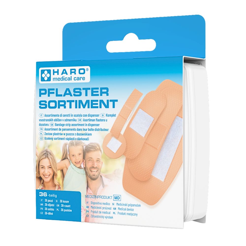 Haro | Pflaster-Sortiment 36-teilig - Pflasterbox für die ganze Familie