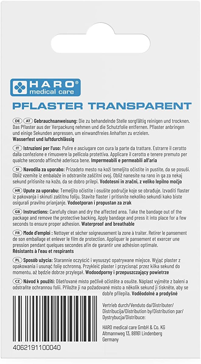 Haro | Pflaster - Transparent, hauchdünn & 100% wasserabweisend