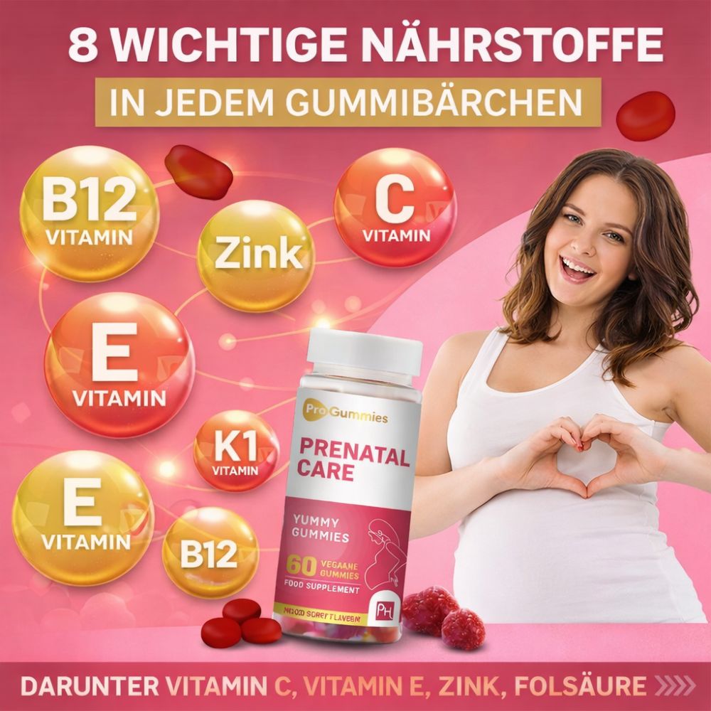 Prowise Healthcare Prenatal Care Gummies – 400 µg Folsäure für Schwangerschaft & Kinderwunsch – 60 vegane Gummies