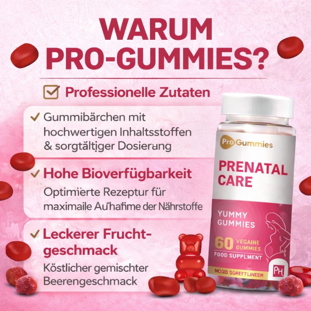 Prowise Healthcare Prenatal Care Gummies – 400 µg Folsäure für Schwangerschaft & Kinderwunsch – 60 vegane Gummies