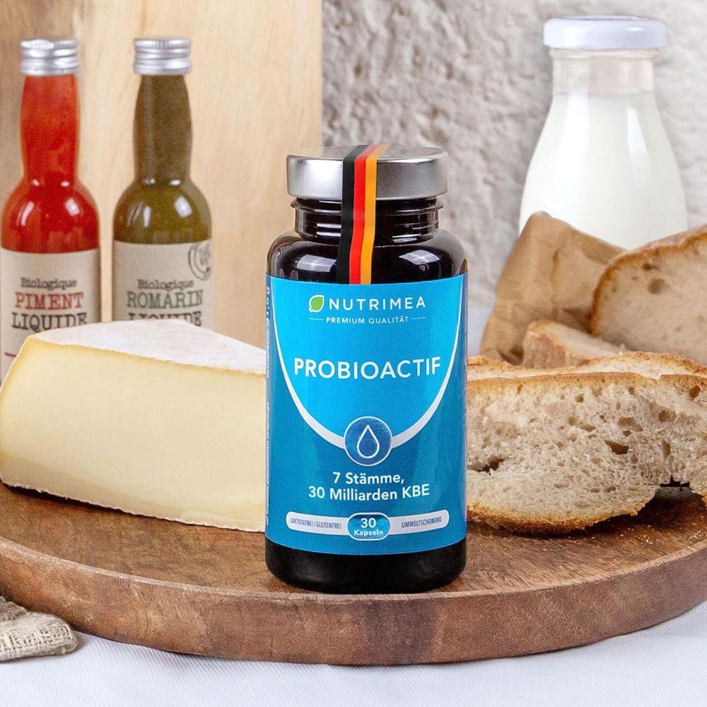 Nutrimea | Probioactif Kulturen-Komplex mit 7 Bakterienstämmen & Vitamin D – 60 Kapseln