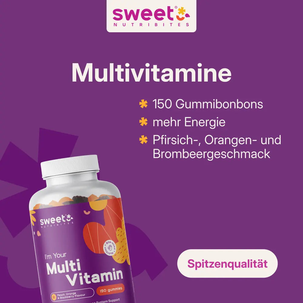 Sweet Nutribites | Multivitamine – Gummibonbons mit 10 Vitaminen - 150 Gummibonbons
