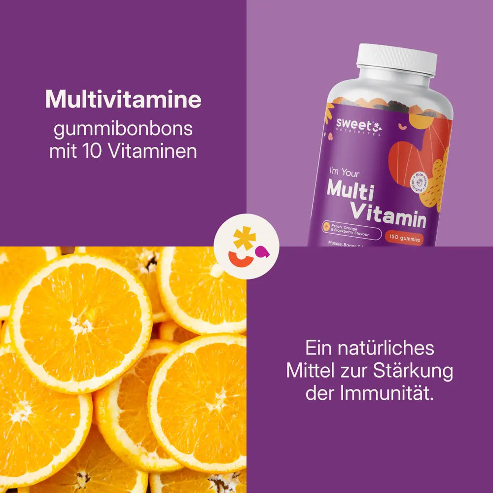 Sweet Nutribites | Multivitamine – Gummibonbons mit 10 Vitaminen - 150 Gummibonbons