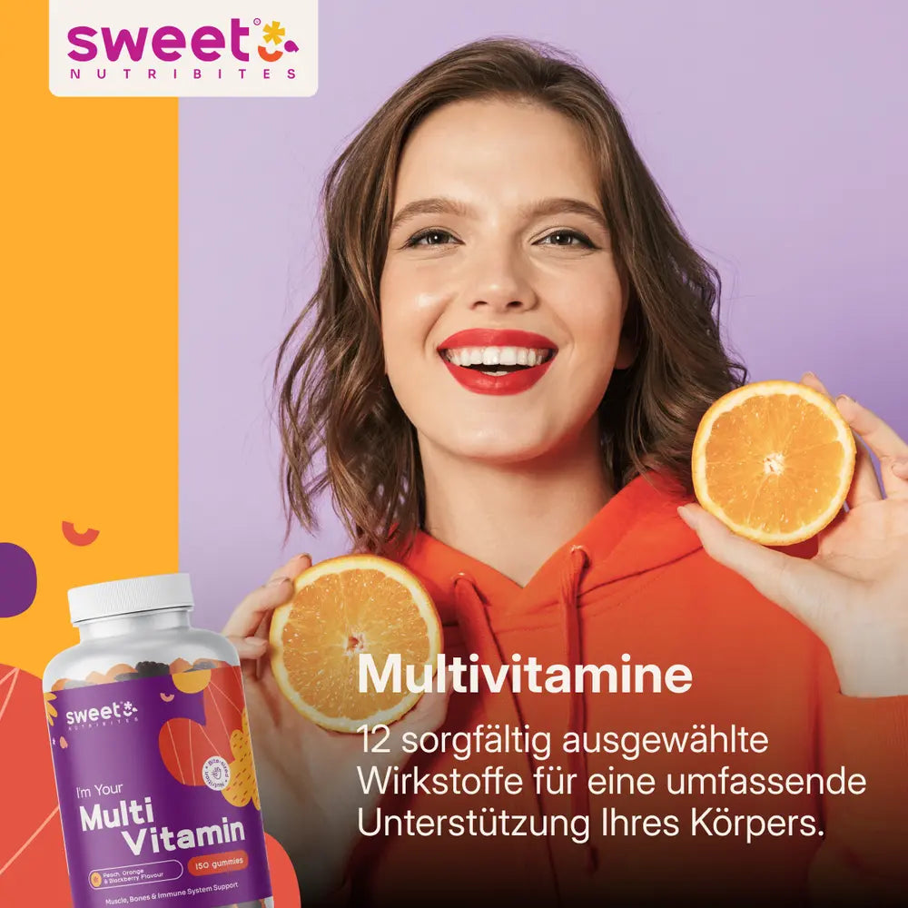 Sweet Nutribites | Multivitamine – Gummibonbons mit 10 Vitaminen - 150 Gummibonbons
