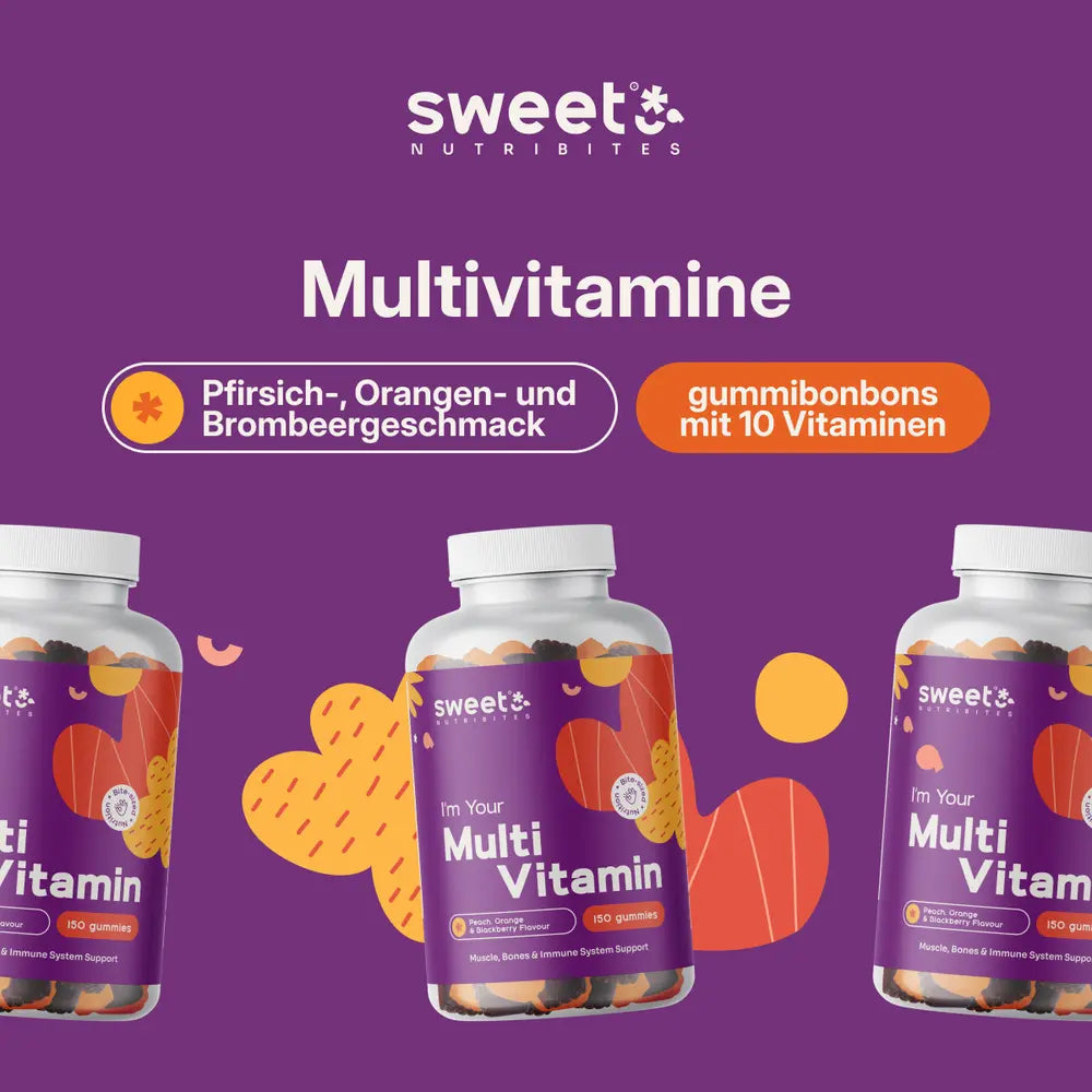 Sweet Nutribites | Multivitamine – Gummibonbons mit 10 Vitaminen - 150 Gummibonbons