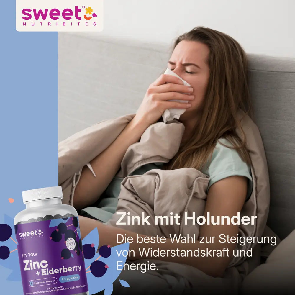 Sweet Nutribites | Zink mit Holunder - Immunsystem und Energie - 90 Gummibonbons