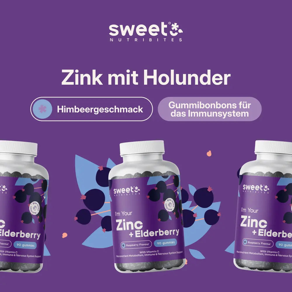 Sweet Nutribites | Zink mit Holunder - Immunsystem und Energie - 90 Gummibonbons