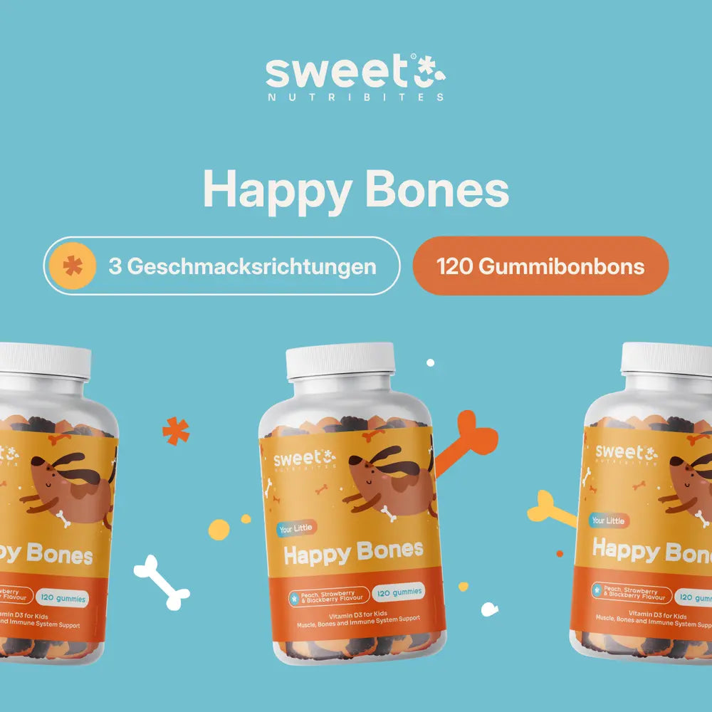 Sweet Nutribites | Happy Bones - Gummis für Kinder mit Vitamin D3 - 120 Gummibonbons
