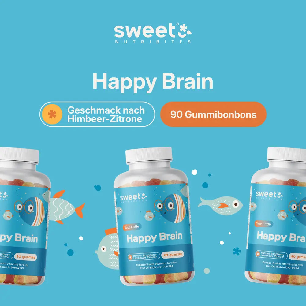 Sweet Nutribites | Happy Brain – Gummis für Kinder mit Omega-3 - 90 Gummibonbons