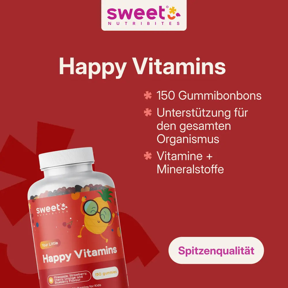 Sweet Nutribites | Happy Vitamins – Multivitaminen für Kinder - 150 Gummibonbons