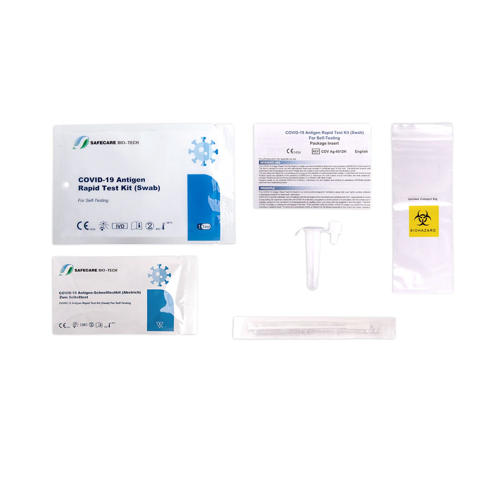 AKTION! 10 Stück - Safecare Laien Nasal Covid-19 Corona Test - CE 1434 - MHD 01/26 - Alle neuen Varianten.
