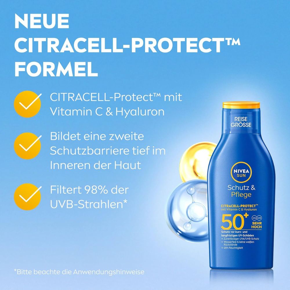 NIVEA SUN | Schutz & Pflege Sonnenlotion LSF 50 mit CitraCell-Protect™ - 200 ml
