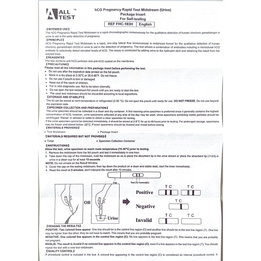 Alltest | Schwangerschaftsschnelltest hCG (Urin)