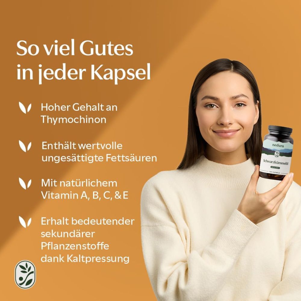 Nedura | Schwarzkümmelöl Kapseln (gefiltert) – 150 Stück